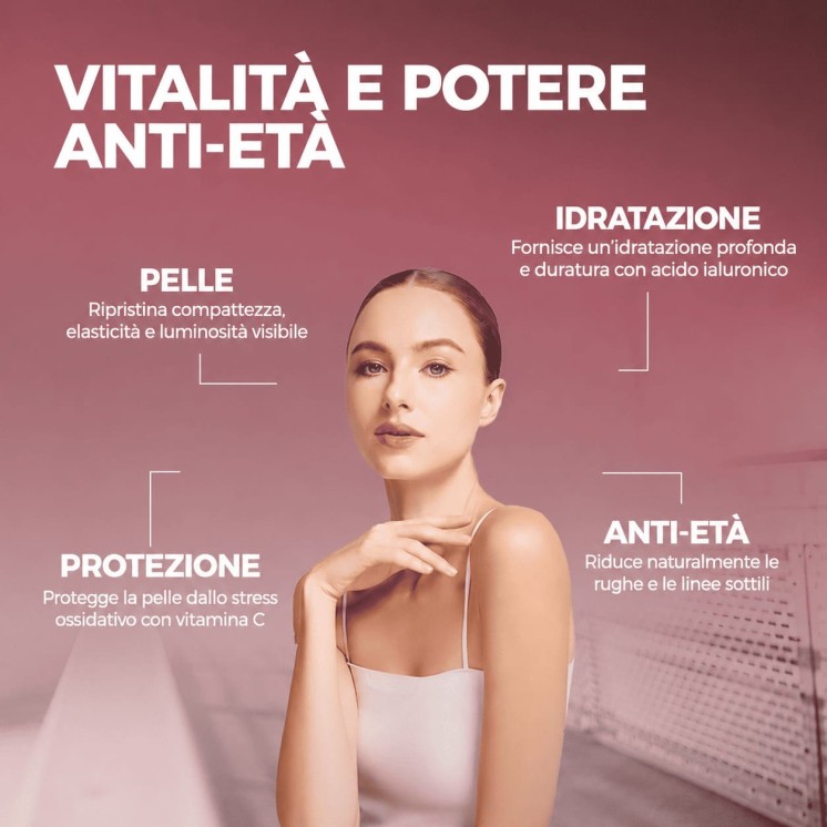 Collagene marino per la pelle con acido ialuronico e vitamina C