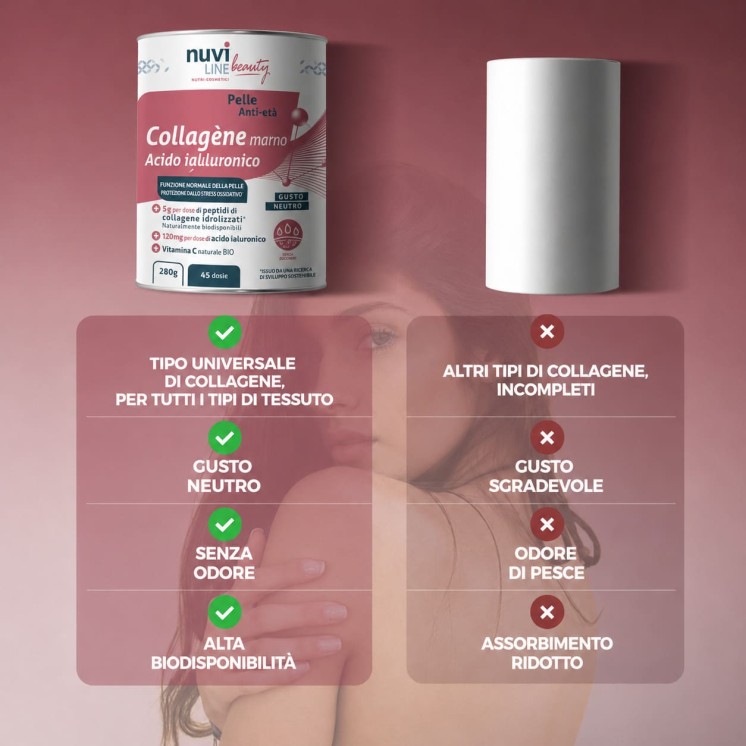 Collagene marino per la pelle con acido ialuronico e vitamina C